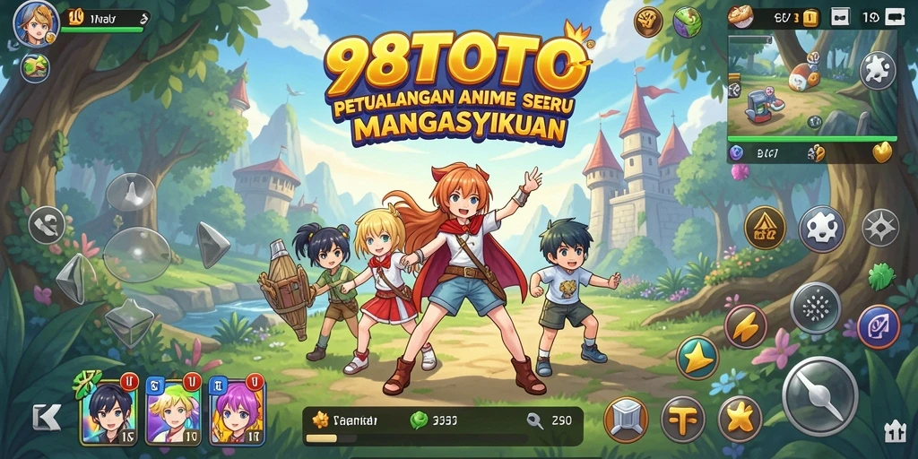 Screenshot 98TOTO menunjukkan pertarungan karismatik di dunia anime.