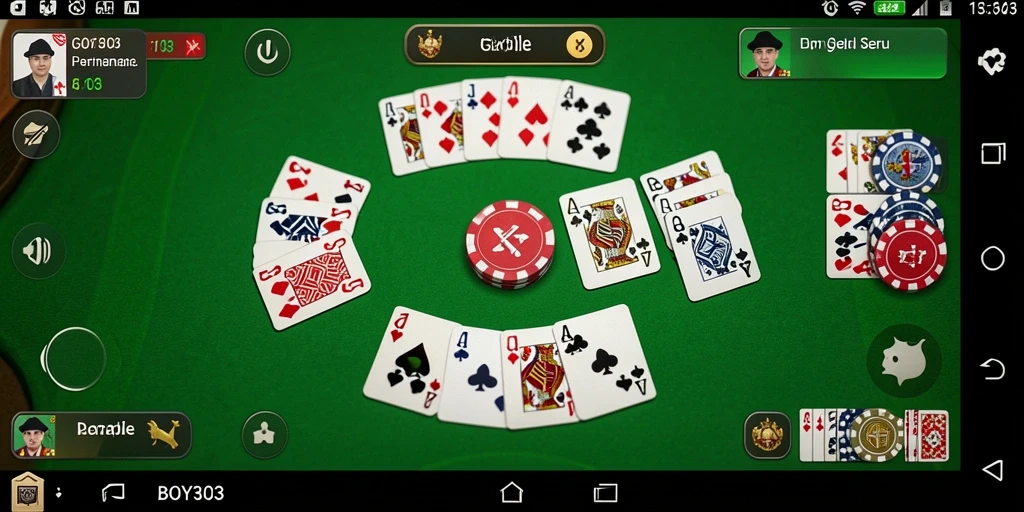 Tampilan gameplay Gaple yang seru dan interaktif di BOY303.