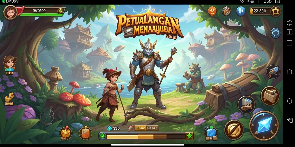 Screenshot utama DMD999 menampilkan aksi petualangan seru dan grafik luar biasa.