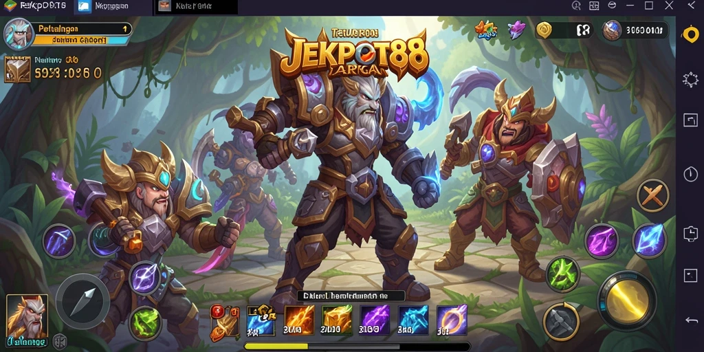 Tampilan gameplay JEKPOT88 yang mendebarkan dan penuh aksi.