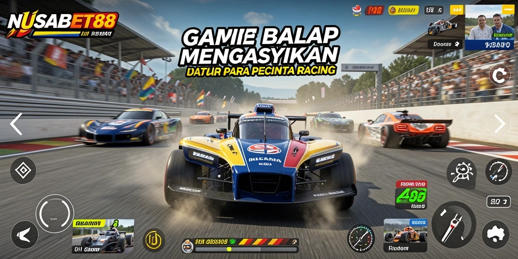 Tampilan gameplay NUSABET88 yang mendebarkan saat balapan.