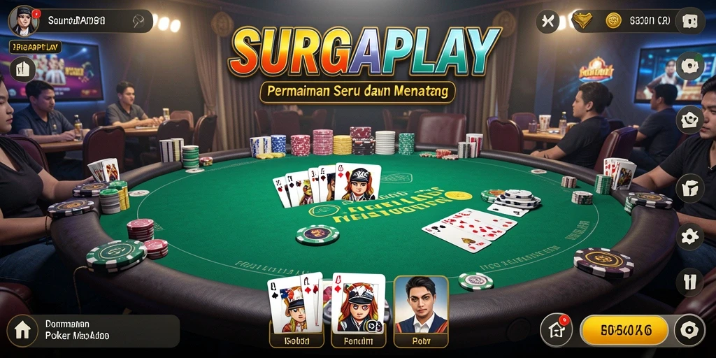 Screenshot gameplay SURGAPLAY yang penuh aksi Poker.