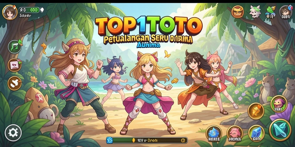 Screenshot permainan TOP1TOTO menampilkan aksi seru karakter Anime.
