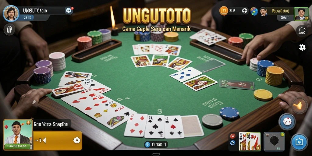Screenshot gameplay UNGUTOTO yang menunjukkan keseruan bermain Gaple.