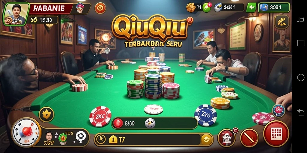 Screenshot gameplay ZK7 menampilkan aksi QiuQiu yang mendebarkan.